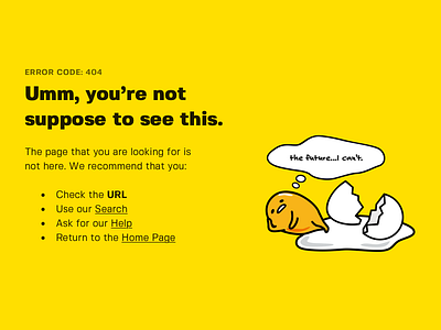 DailyUI 008 - 404 Page 008 404 dailyui error gudetama sanrio