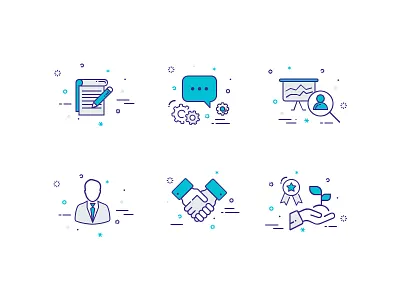 Corporate Icons connect corporate customize grow icons illustration lineart message minimal profile requirement search