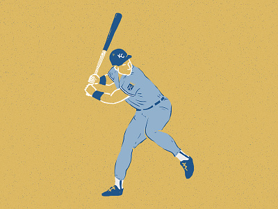 Sluggin' Royals baseball bat batter drawing hand drawn home run illustration kc royals sports swing vintage