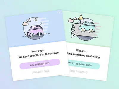 Error Messages New Look 404 app car cards empty state error illustration map message mobile turn on