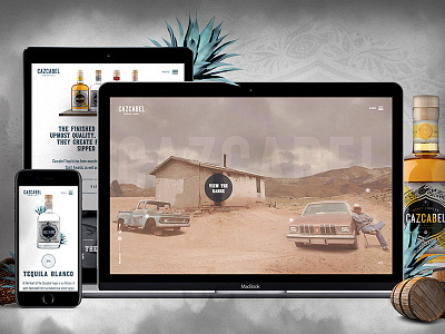 Cazcabel Responsive Web Design alcohol beer desktop interactive mobile parallax rustic spirits tablet ui ux web design