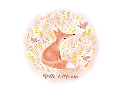 Foxy animal book cartoon children cute fox girly illustration kids minted nursery watercolor