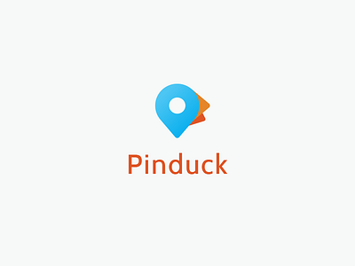 Pinduck logo design animal bird blue creative design duck location logo map mark minimal pin