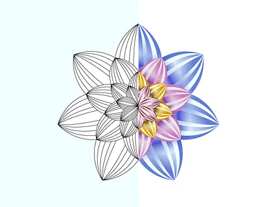 Flower WIP blooming flower geometry logo petals sacred