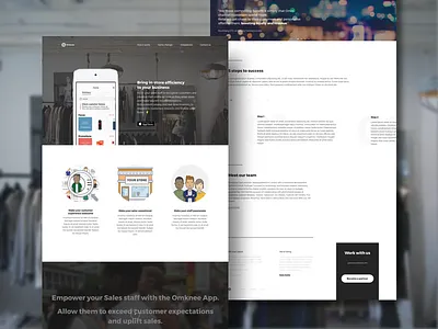 Landing page preview branding design identity landing page omknee omni channel simplicity ui usability user experience ux website