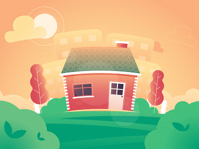 Beautiful House graphics design house illustration landscape see