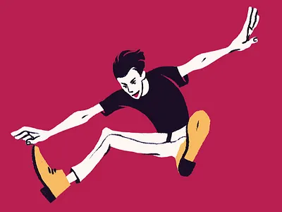 JUMP! boy character illustration jump practice