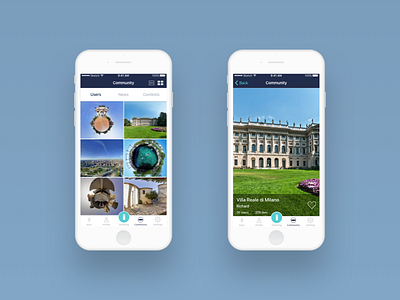 Theta S - Community 360 app feed ios mobile onboarding photo view