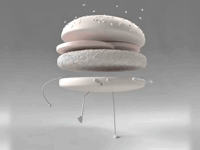 Burginator 3d 4d animation c4d character cinema design gif loop walk