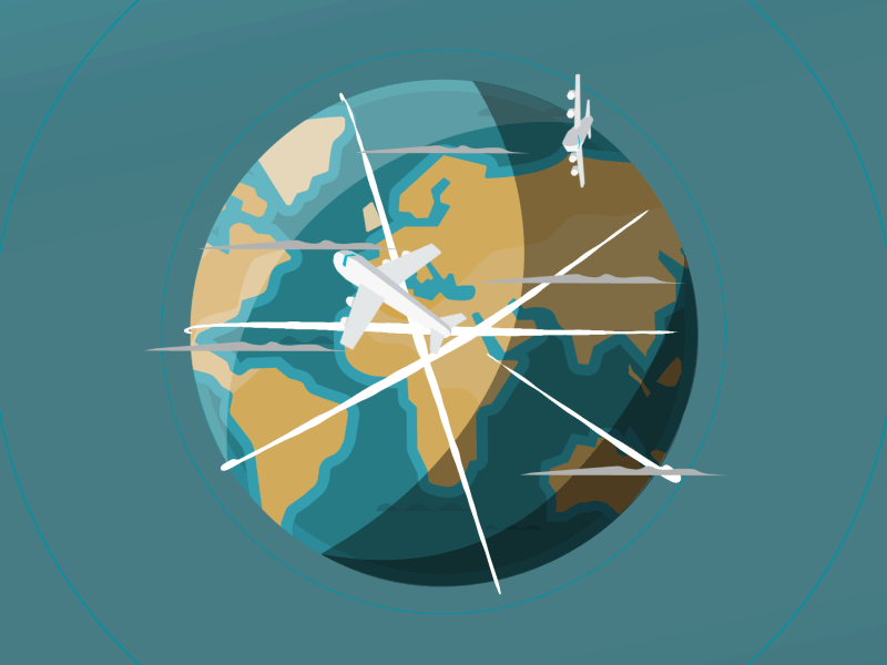 Easy travel 3d airplane animation fly flying gif illustration loop plane travel