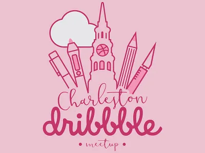 Charleston Dribbble Meetup Logo charleston design holy city line work logo script tools