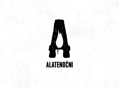 Alatenocni candle letter a letter logo light night production vintage