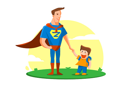 go to kindergarten child illustration kindergarten superman