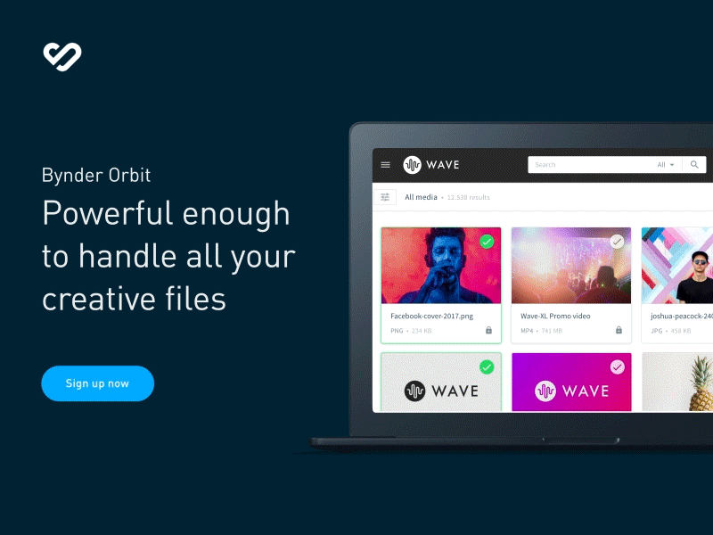 Bynder Orbit banner designs animation banner creative files file management interactive