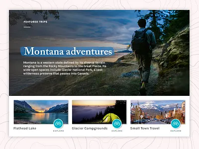 UI Concept adventure denver design explore feature layout module montana ui web