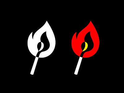 Match fire flame illustration logo logotype mark match