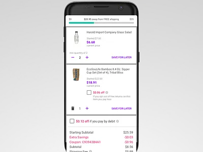 Jet Android Cart android app cards jet material native ui ux