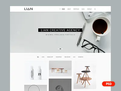Day 2 - Free PSD - Minimal Portfolio Web Design agency clean gallery minimal modern personal photography portfolio web design