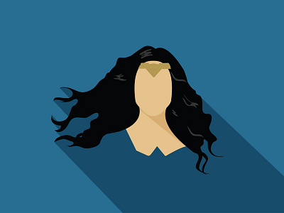 Wonder Women blue flat illustration wonder women