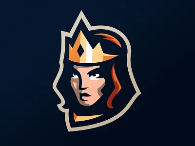 Queen branding crown identity king logo logotype mascot monarch queen sport sports xbox