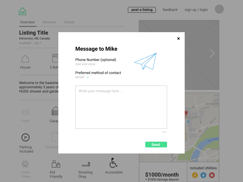 Example of Message Modal