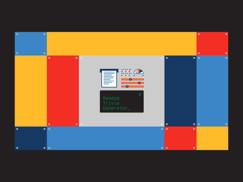 Random Trivia Generator Loading Screen animation code css generator html illustration loading screen machine panel svg trivia web