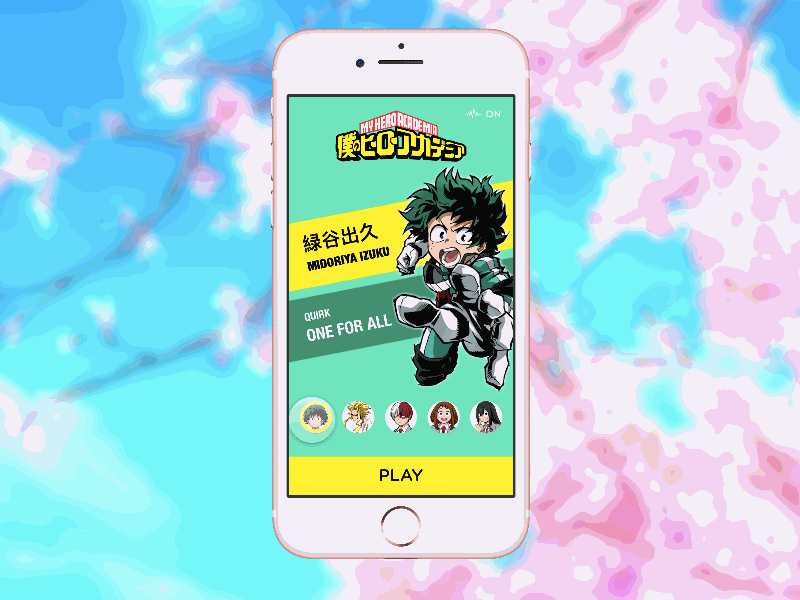 Character Selection - Boku no Hero Academia 🌸 anime boku no hero academia characters framer framerjs game gamedesign prototype selection