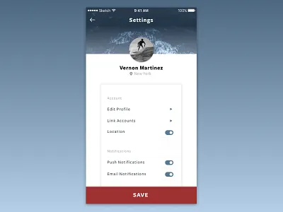 Daily Ui 007 challenge daily ui illustrator profile settings sketch surf user uxui