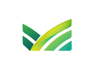 Logo M farm green letter m nature
