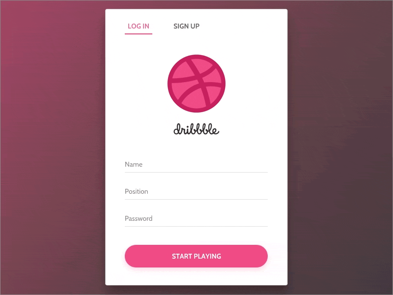 Dribbble Debut animation debut gif login loop