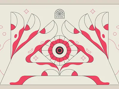 Unknown Vision black eye geometric hand illustration line vision white