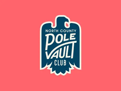 North County Pole Vault Club badge eagle identity lettering logo type typography