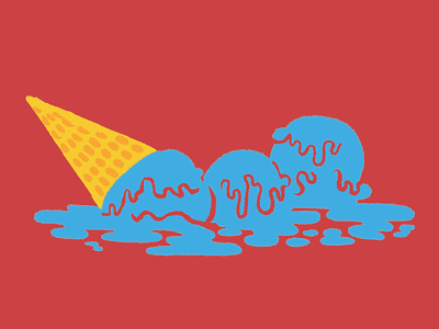 Summer in Sacramento illustration color hot ice cream illustration melt