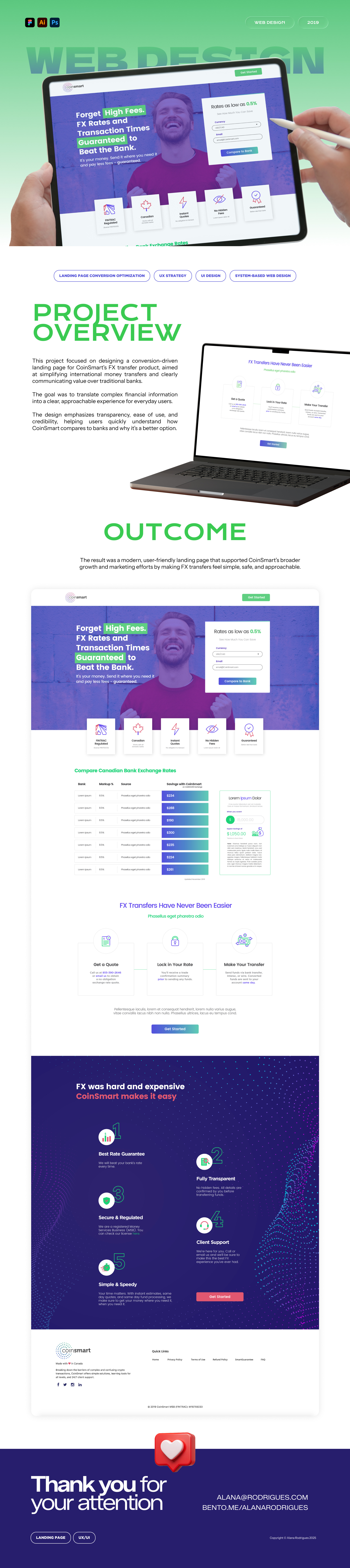 CoinSmart FX — Conversion-Focused Fintech Landing Page crypto currency landing page responsive design user experience user interface ux ui webdesign website