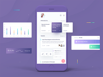 Merge. Team Management App app dashborad ios management productivity project sketch team ui ui8 ux
