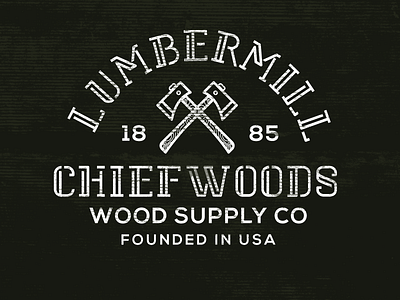 Lumber Mill adventure badge camp design logo wood