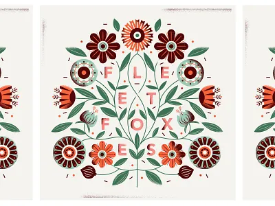 fleet foxes album fleet foxes floral flowers illustration music poster type