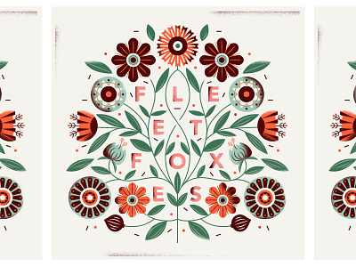 fleet foxes album fleet foxes floral flowers illustration music poster type