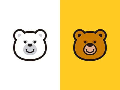 White bear and brown bear