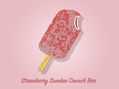 Because It's Summer... dessert food graphic design ice cream illustration pop art popsicle sign painter strawberry strawberry sundae crunch summer vanilla