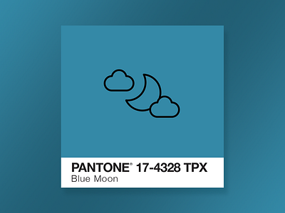 Blue Moon Pantone Icon. blue moon colors dave gamez flat design icon iconography line art moon pantone pantone colors