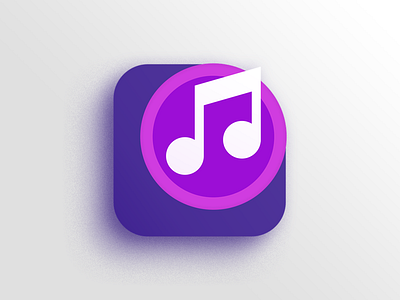 Music Icon clean color flat icon ipad iphone material music pk player purple sound