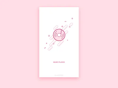 music player loading page line music pink