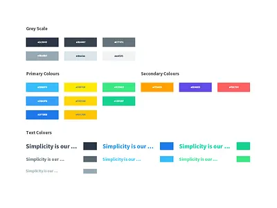 UI Color Palette - Web Design colour consitent design guidelines typography ui web
