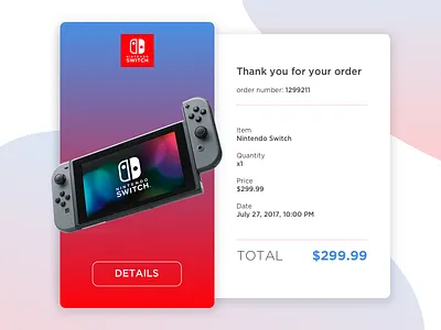 Daily UI #017 – Email Receipt (Nintendo Switch) dailyui dailyuichallenge designui email emailreceipt receipt uidesign ux