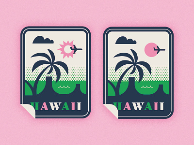 Hawaii 🌴☀️🤔 hawaii illustration palm palm tree pink sticker travel