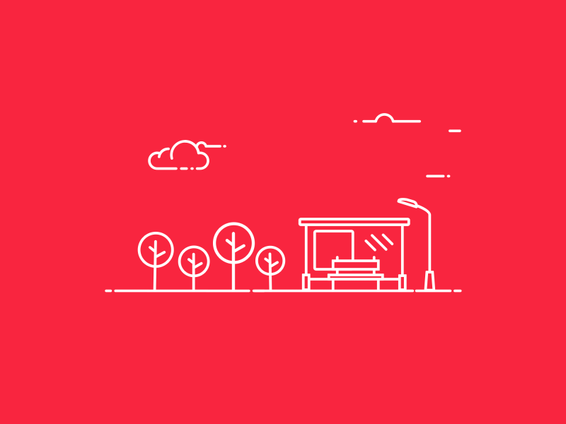 Online bus tickets animation illustration lineart transport