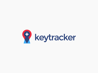 Keytracker clean icon key lock logo map modern overlapping pin simple