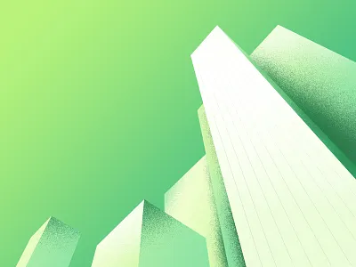 The building，illustration. building color green illustration sky