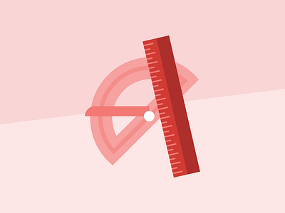 Icon: Drawing Tools design digital illustration drafting drawing illustration protractor red ruler tools